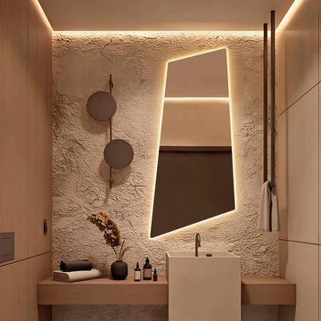 EdgeAura Asymmetrical LED Mirror Wall MIrror
