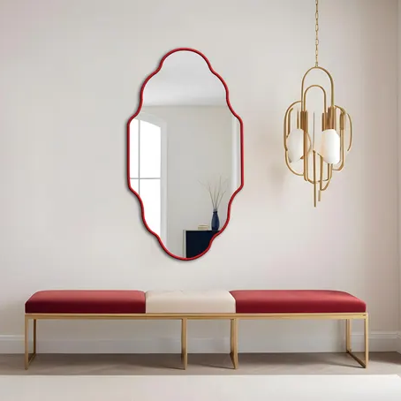 CurveLine Wood Wall Mirror