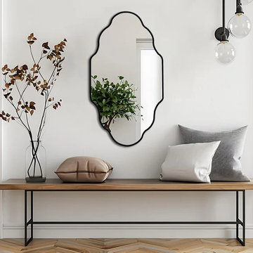 CurveLine Wood Wall Mirror