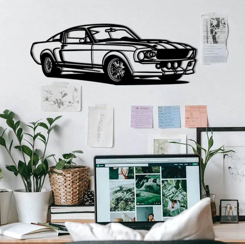 Mustang Car Wood Wall Decor