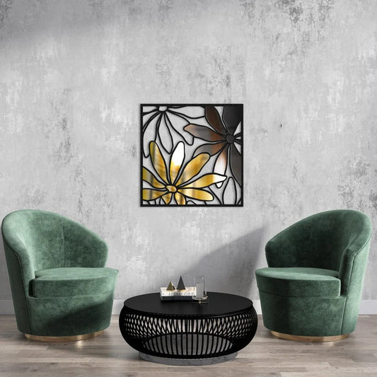 Daisy Flower Framed Wood Wall Decor