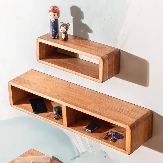 Floating Box Wooden Shelf