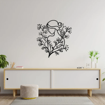 Elegant Women Floral Wood Wall Decor