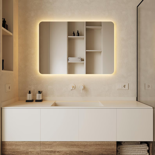 Rectangular LED Backlit Mirror Wall Decor