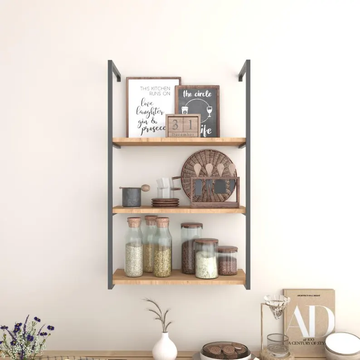 Rustic Glide Floating Wooden Shelf