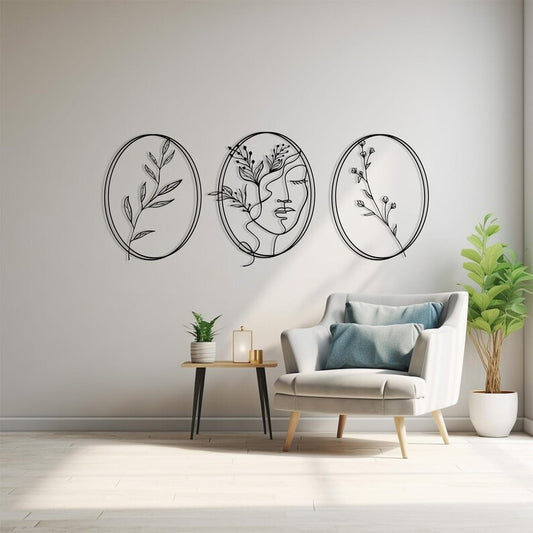 FemmeBloom Trio Wood Wall Decor
