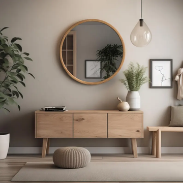 ZenReflect Wood Wall Mirror