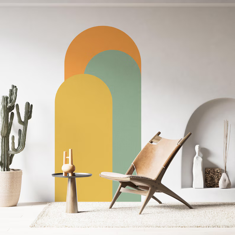Colorblock Arches Wall Sticker