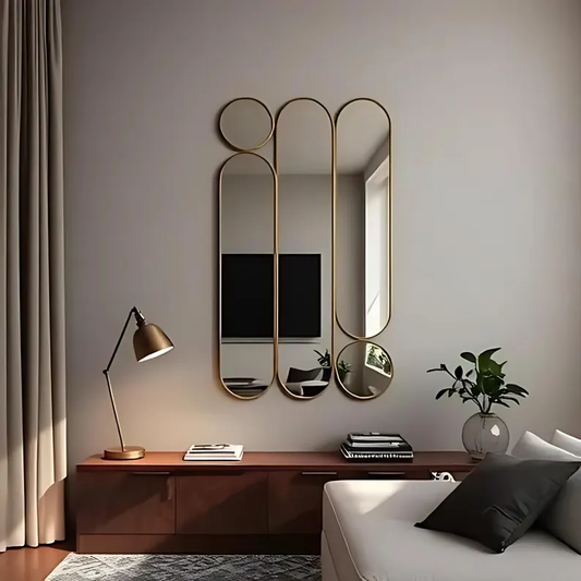 Minimal Set of 3 Mirrors Wall Decor