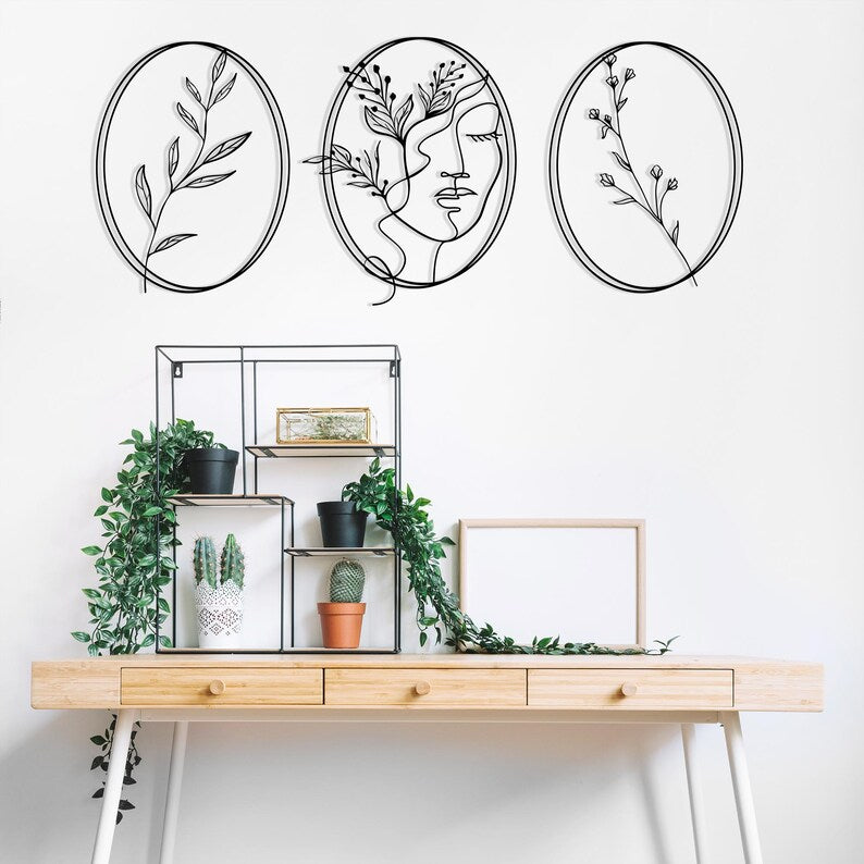 FemmeBloom Trio Wood Wall Decor