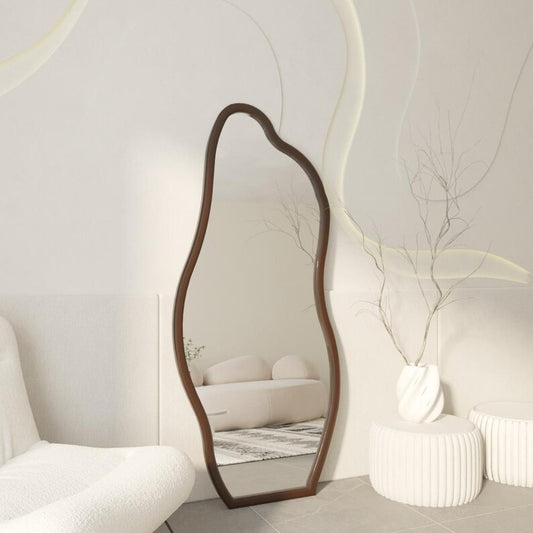 Framed Asymmetrical Full Length Mirror Wall Decor