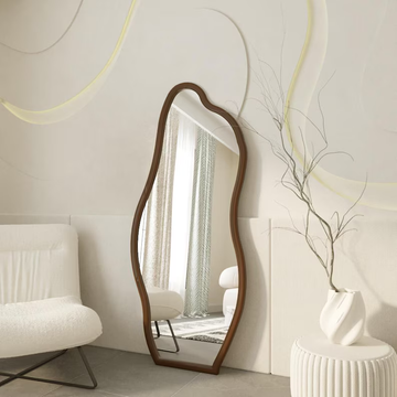 Framed Asymmetrical Full Length Mirror Wall Decor