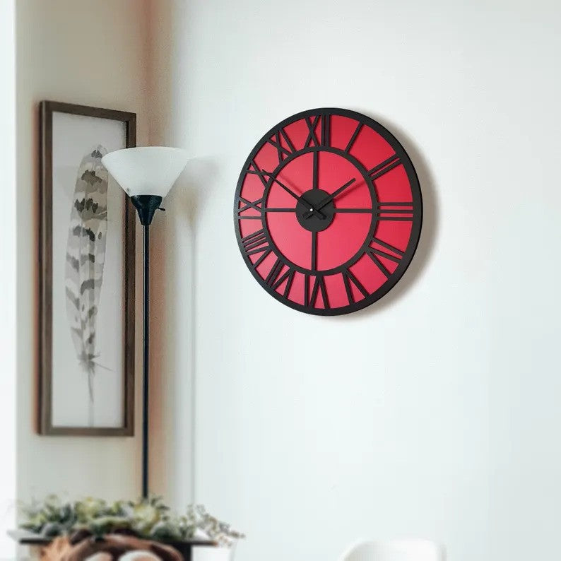 Timber Roman Wall Clock