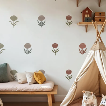 Boho Floral Wall Sticker ( SET OF 20 )
