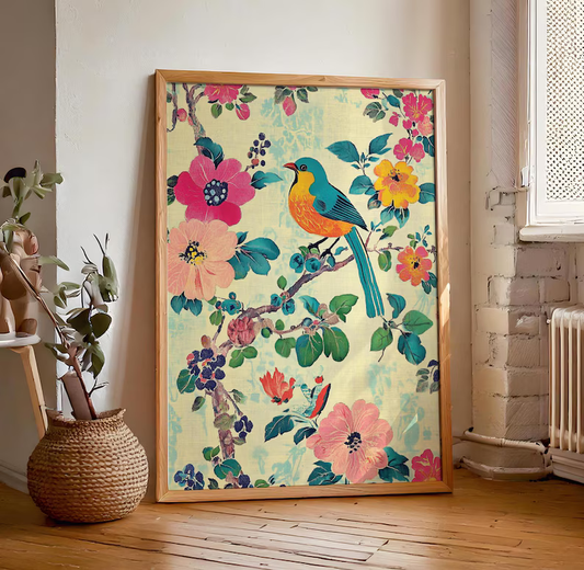 Celestial Birds Of The East Wall Painting