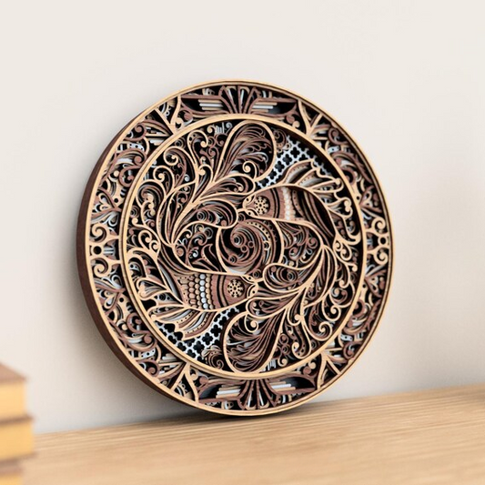Koi Cascade Layered Wood Decor