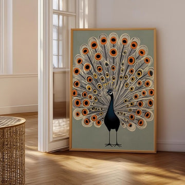 Bold Beauty Peacock Wall Painting