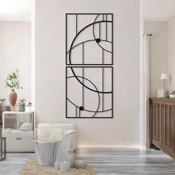 The Retro Geometry Wood Wall Decor