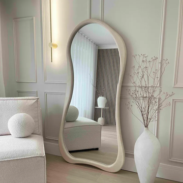 Asymmetry Luxe Mirror Wood Wall Decor