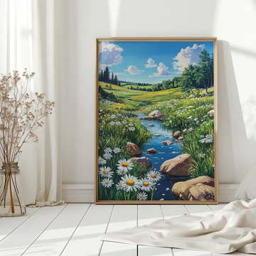 Daisy Drift Dreams Wall Painting