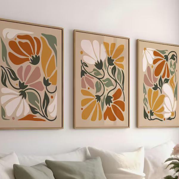 Boho Garden Set Of 3 Wall Painting