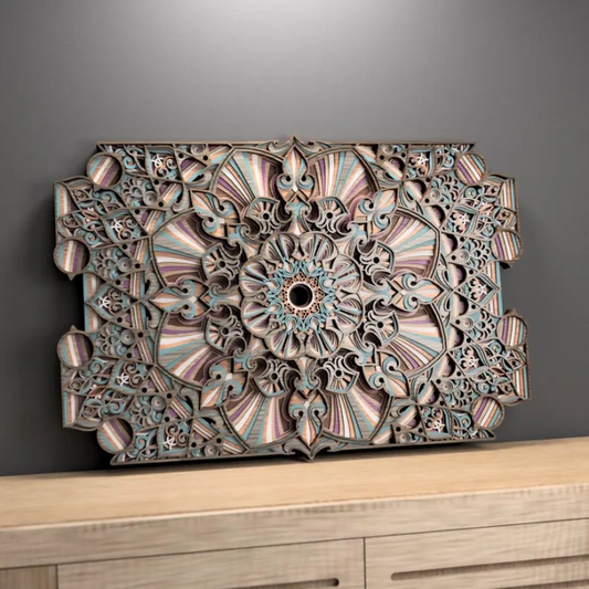 Ethereal Spiral Layers Wood Wall Decor
