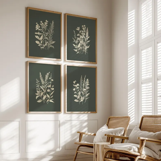 Floral Elegance Set of 4 Wall Painting