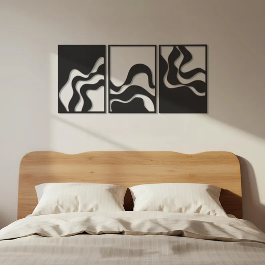3 Piece Abstract Wood Wall Decor