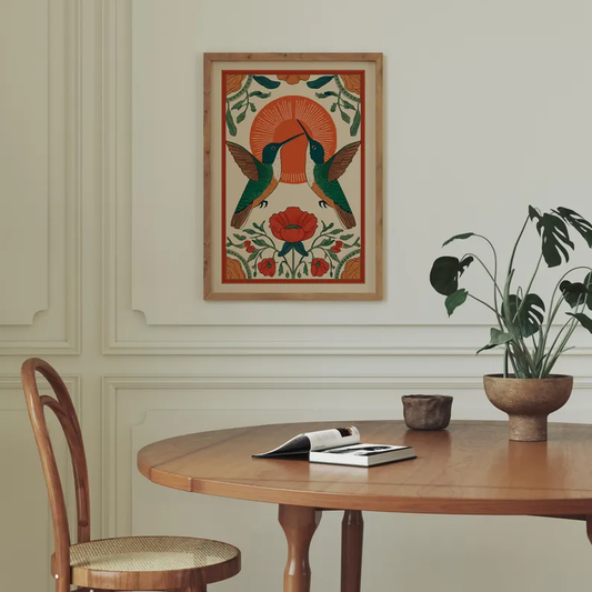 Nordic Hummingbird Wall Painting