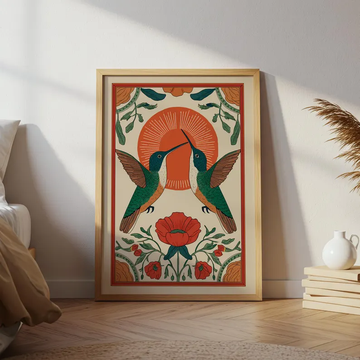 Nordic Hummingbird Wall Painting