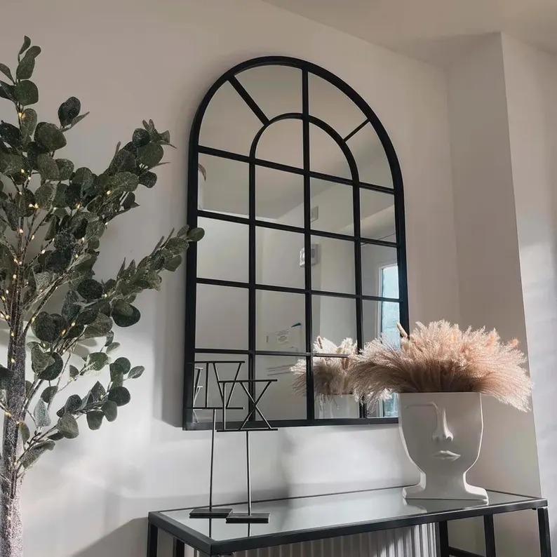 Rustic Arch Mirror Wood Wall Decor