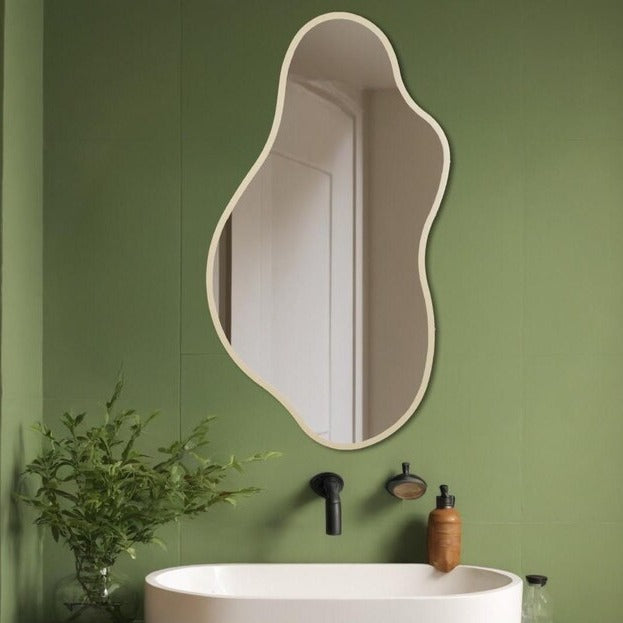 PebbleCream Mirror Wood Wall Decor