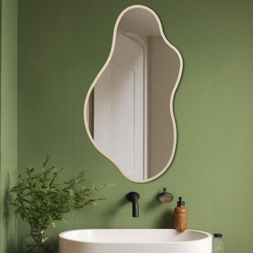 PebbleCream Mirror Wood Wall Decor