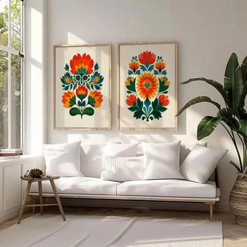 Norwegian Garden Floral Wall Painting