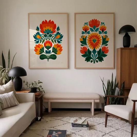 Norwegian Garden Floral Wall Painting