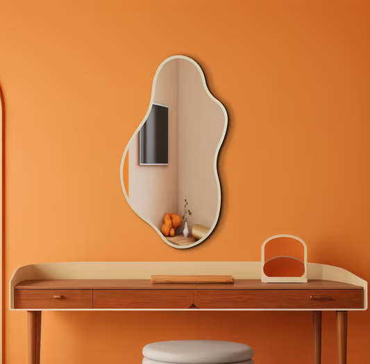 PebbleCream Mirror Wood Wall Decor