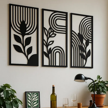 Abstract Botanics Wood Wall Decor