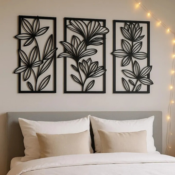 BotaniGrace Set of 3 Wood Wall Decor