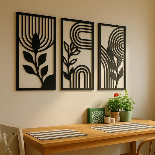 Abstract Botanics Wood Wall Decor