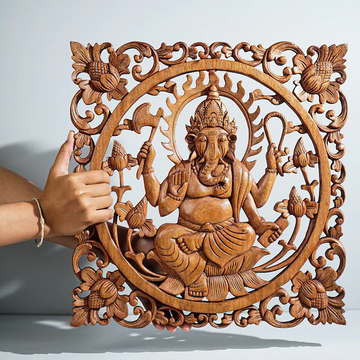 Divine Ganesha Wood Wall Decor