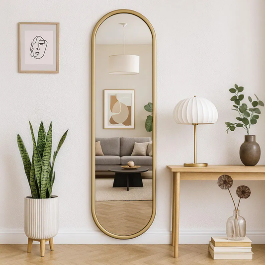 PureForm Standing Mirror Wood Wall Decor