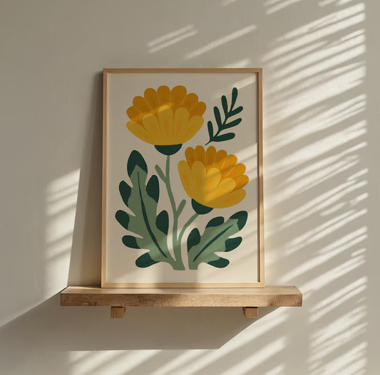 Line & Bloom Floral Duo Wall Painting