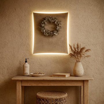 Modern Curved LED Mirror Wall Decor