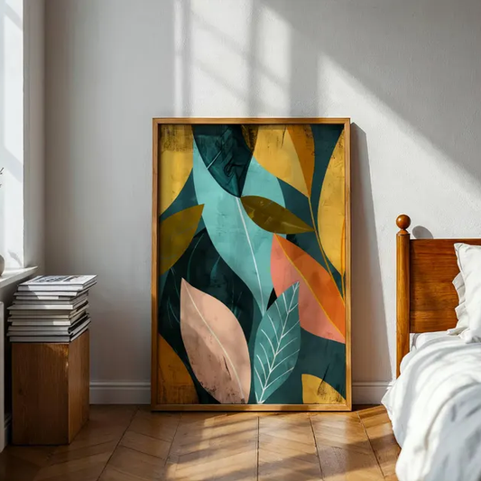 Palm Whisper Abstract Wall Painting