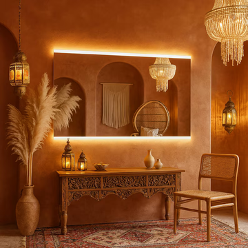 Stylish Rectangular LED Mirror Wall Decor