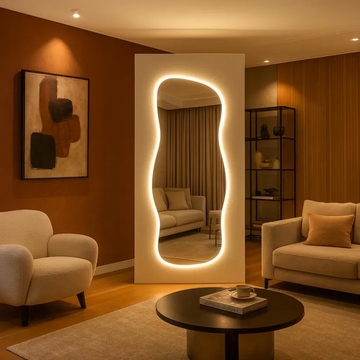 Organic Curve LED Mirror Wall Decor