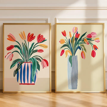 Tulip Grace Set of 2 Wall Painting