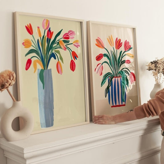Tulip Grace Set of 2 Wall Painting