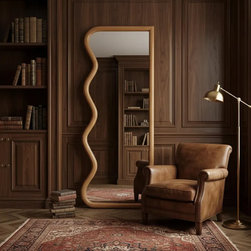 Fluid Shape Full Length Mirror Wall Decor