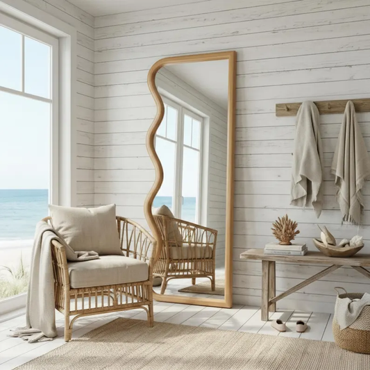 Fluid Shape Full Length Mirror Wall Decor